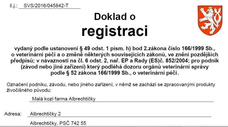 Doklad o registraci
